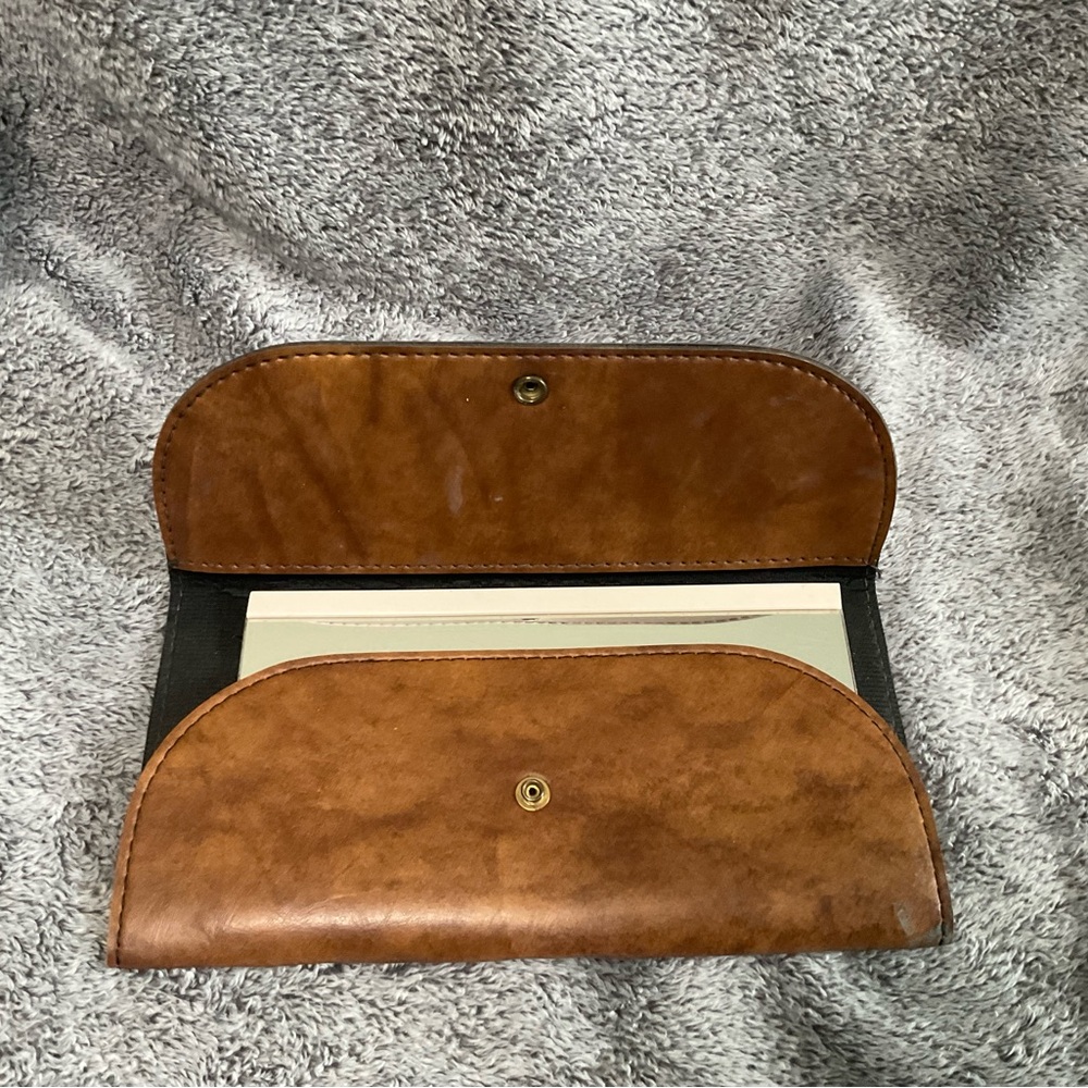 Vintage Faux Leather Travel Mirror